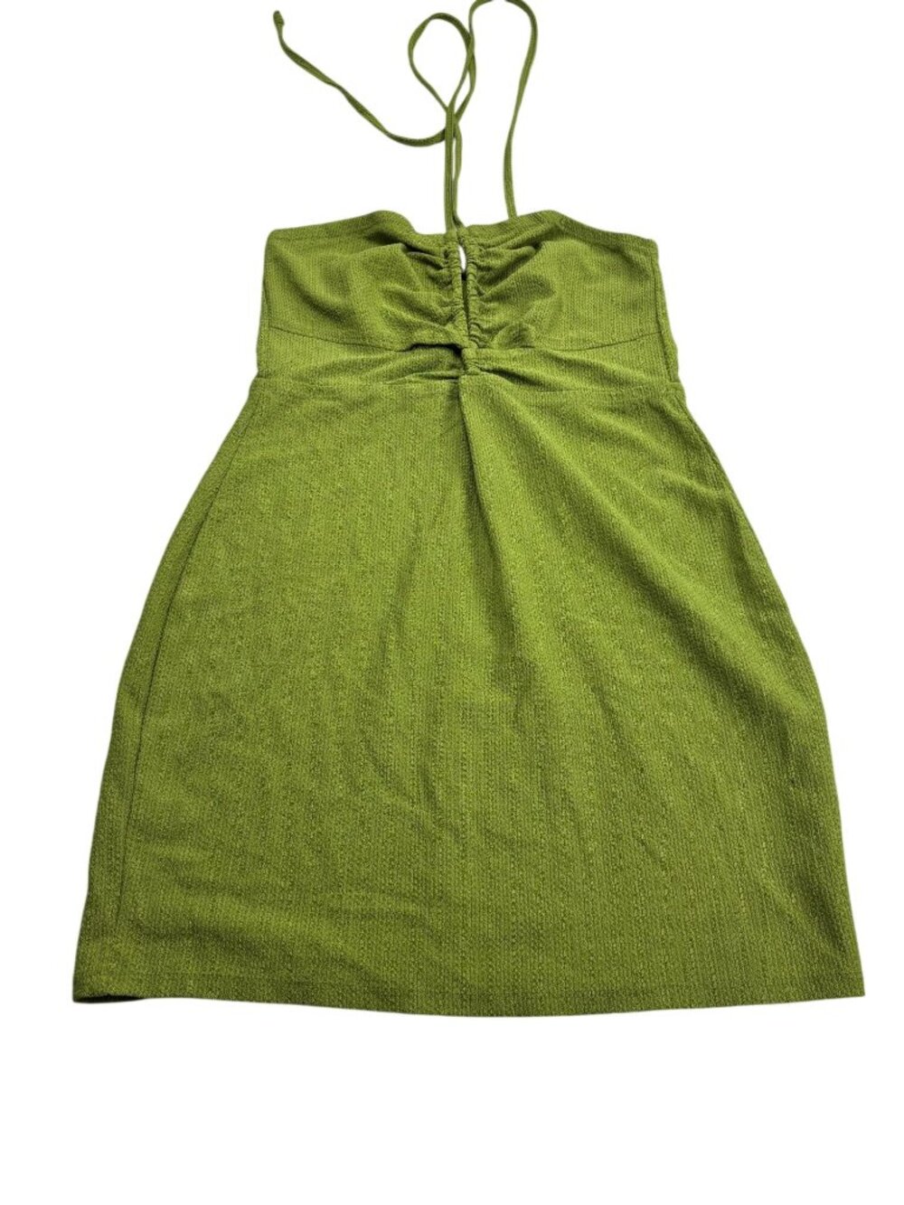 Wild Fable Green Textured Sleeveless Halter Dress Size M Casual Fit